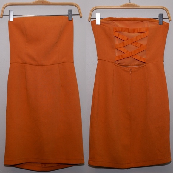 little lie Dresses & Skirts - Little Lie - tropical mandarin colored mini dress.